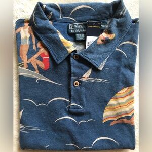 Ralph Lauren Blue Sailing Print Polo Shirt